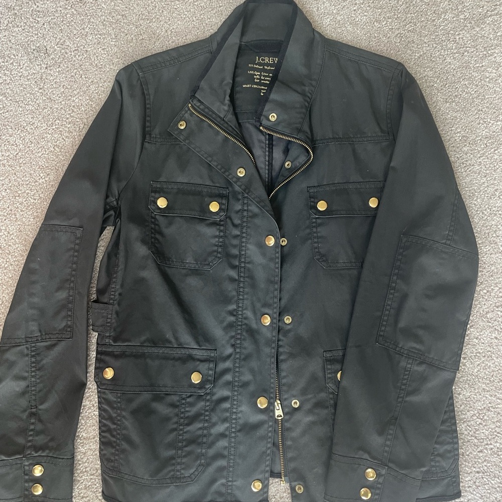 J. Crew Utility Jacket in Black with Gold Buttons